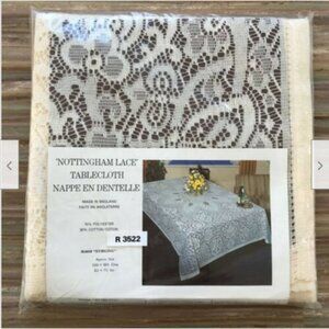 Nottingham Lace Tablecloth 52x70 Vintage England G Precio Sons Basford